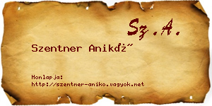 Szentner Anikó névjegykártya